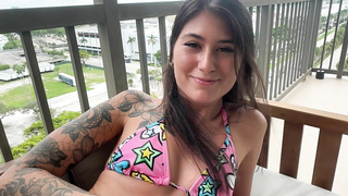 HouseholdFantasy Charlotte Mae Public Balcony Sex With Teen Step Sister OnlyFans PP