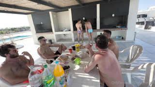 Barbecue Between Six Friends