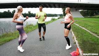 MomsBangTeens Brittany Bardot And Rika Fane Jogging With MILFs