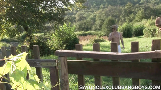 ClubBangBoys Two Gorgeous Hunks Are Fucking Outdoors On A Bench